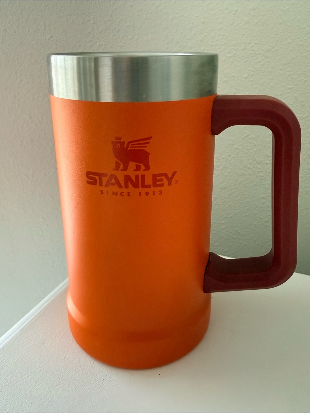 Stanley | Orange Red Handle Insulated Beer Stein | 24 oz